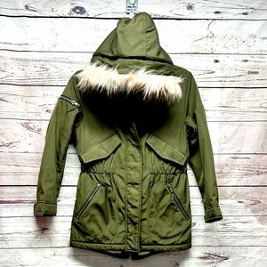 S13 Hooded Green Parka Size 12